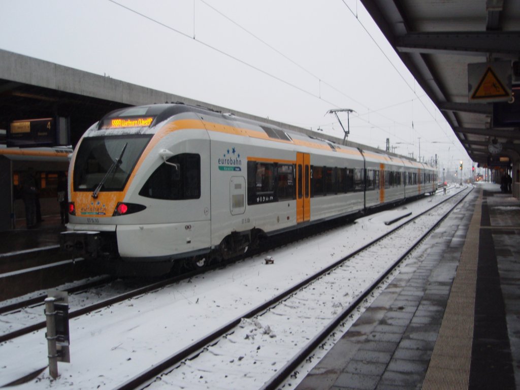 ET 5.10 der eurobahn als RB 89 Mnster (Westf.) Hbf - Warburg (Westf.) in Hamm (Westf.). 20.12.2009