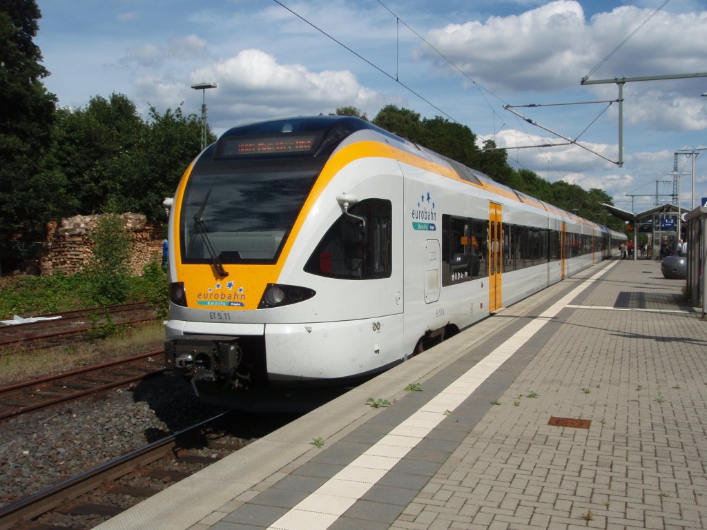 ET 5.11 der eurobahn als RB 89 aus Mnster (Westf.) Hbf in Warburg (Westf.). 26.07.2009