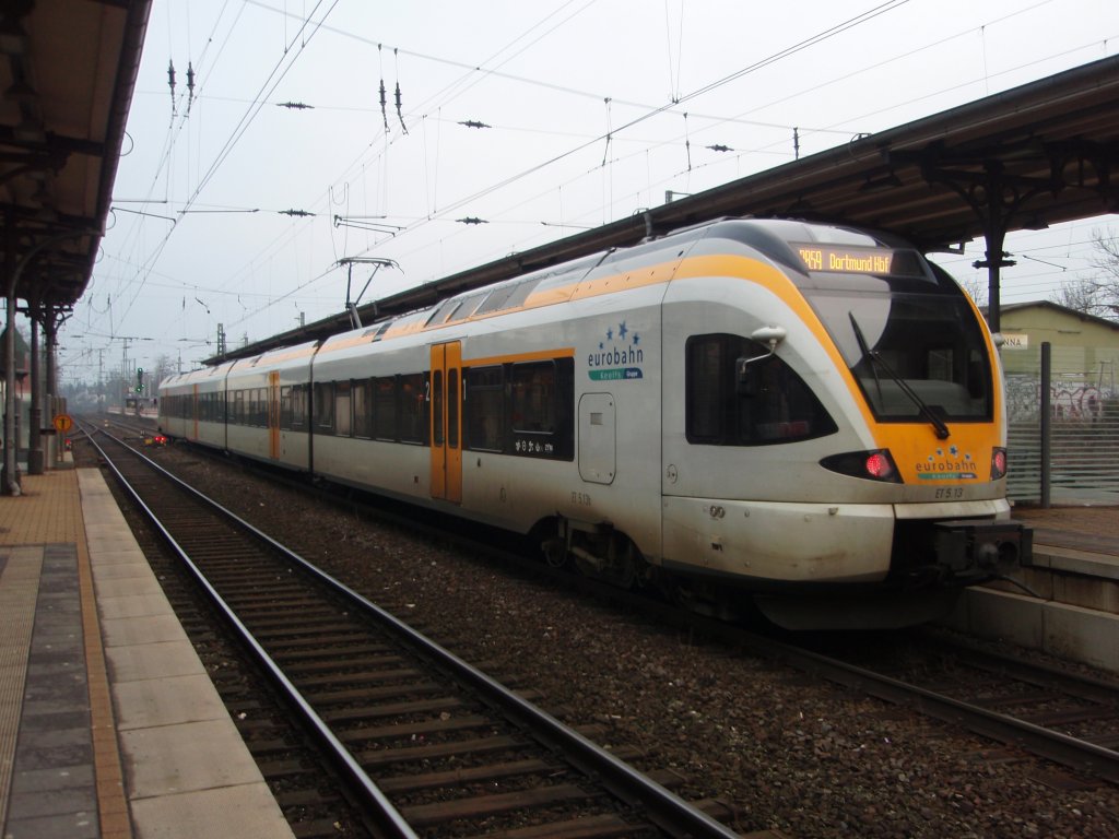 ET 5.13 der eurobahn als RB 59 Soest - Dortmund Hbf in Unna. 07.02.2010