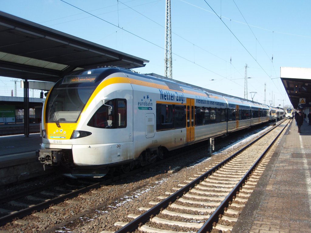 ET 6.02 der eurobahn als RE 13 aus Mnchengladbach Hbf in Hamm (Westf.). 06.03.2010