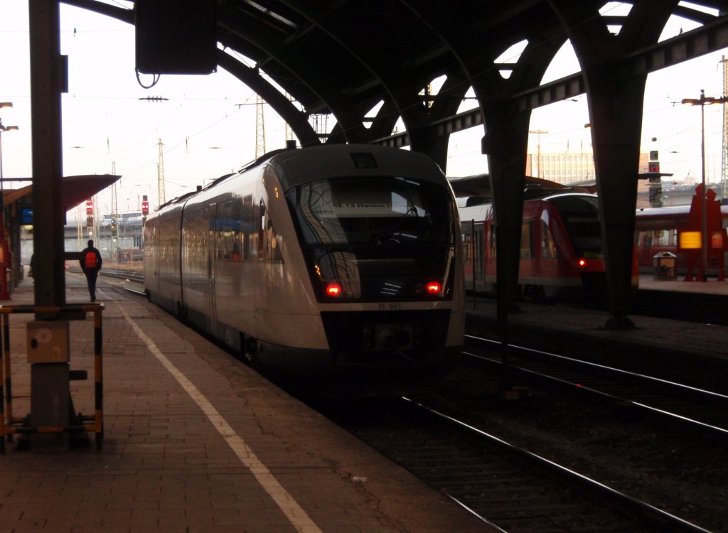 VT 561 der eurobahn als RE 13 Ersatzverkehr nach Hamm (Westf.) in Hagen Hbf. 23.01.2010