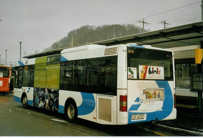 (082'311) - BOGG Wangen b.O. - Nr. 86/SO 32'218 - MAN/Gppel am 29. Dezember 2005 beim Bahnhof Olten