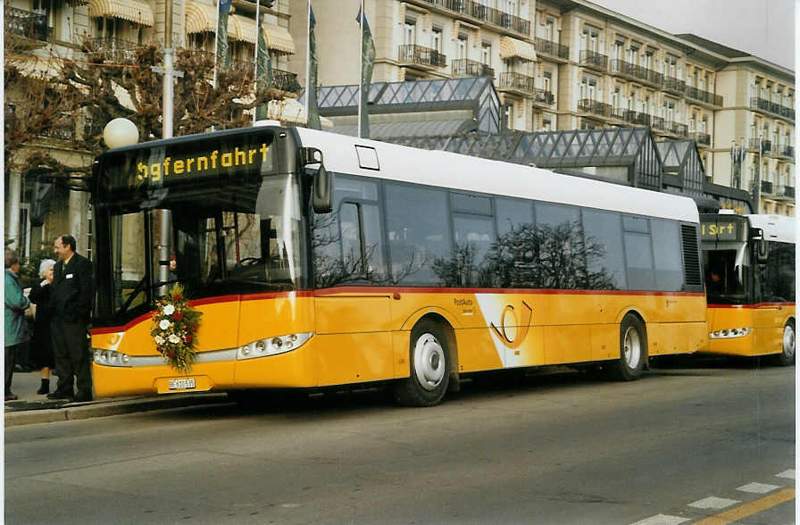 (082'602) - PostAuto Bern - BE 610'535 - Solaris am 14. Januar 2006 in Interlaken, Jungfrau