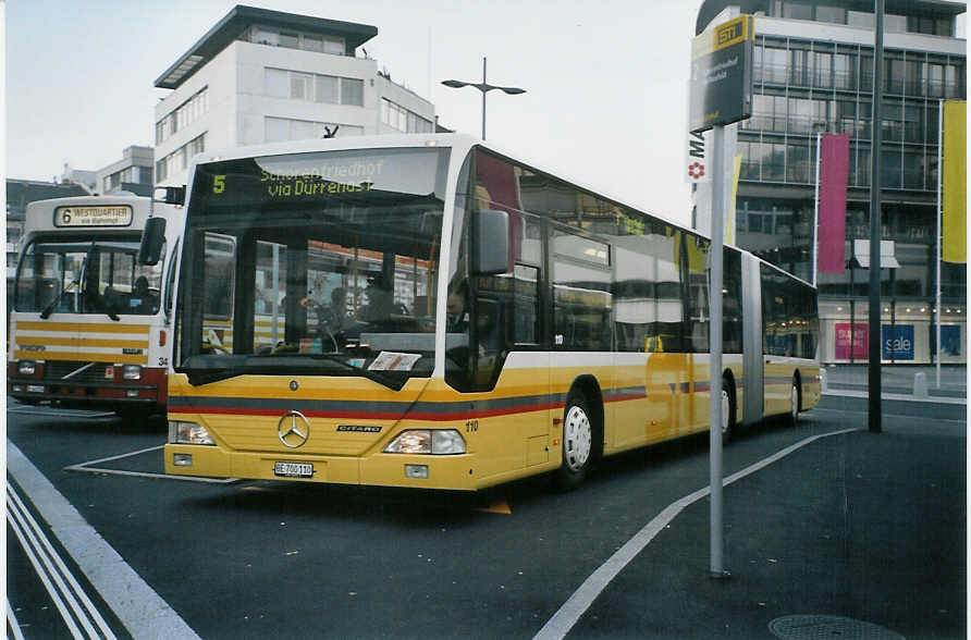 (082'614) - STI Thun - Nr. 110/BE 700'110 - Mercedes am 14. Januar 2006 beim Bahnhof Thun