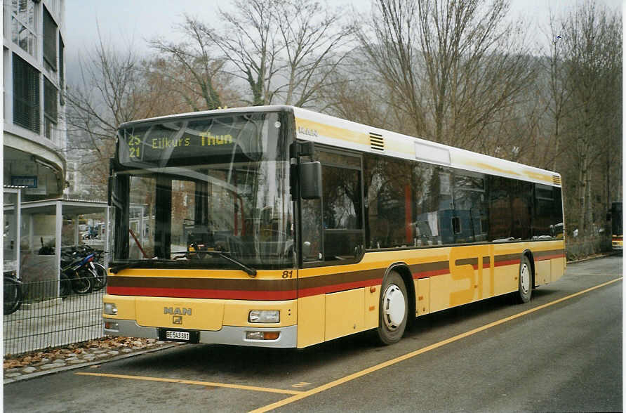 (082'622) - STI Thun - Nr. 81/BE 543'381 - MAN am 20. Januar 2006 bei der Schifflndte Thun