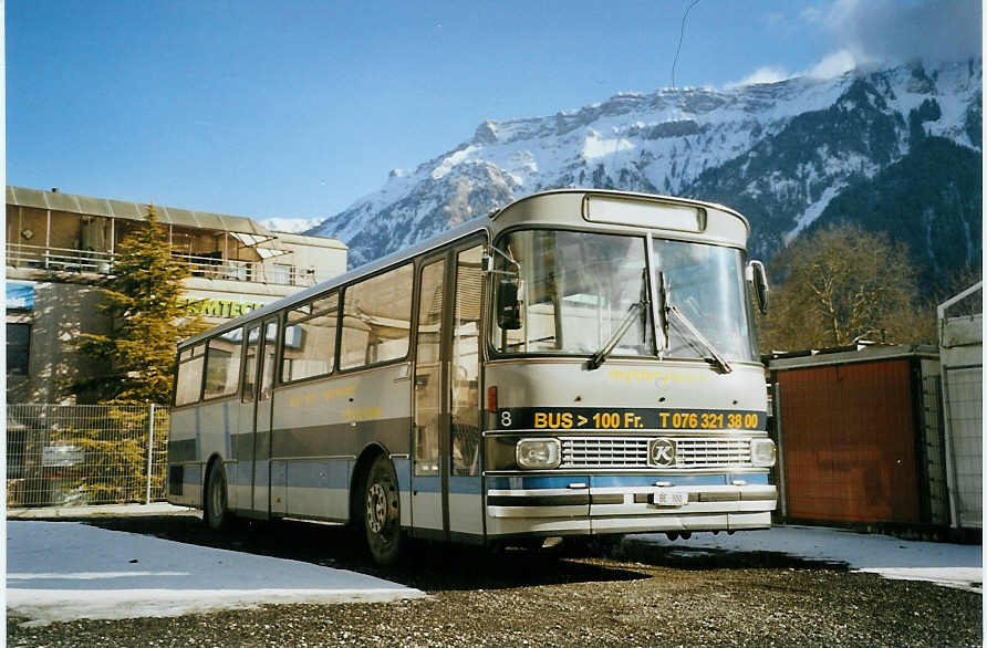 (082'723) - Mysterytours, Interlaken - Nr. 8/BE 300 - Setra (ex AFA Adelboden Nr. 8; TPYG Yverdon Nr. 2) am 22. Januar 2006 in Interlaken, Sendlistrasse