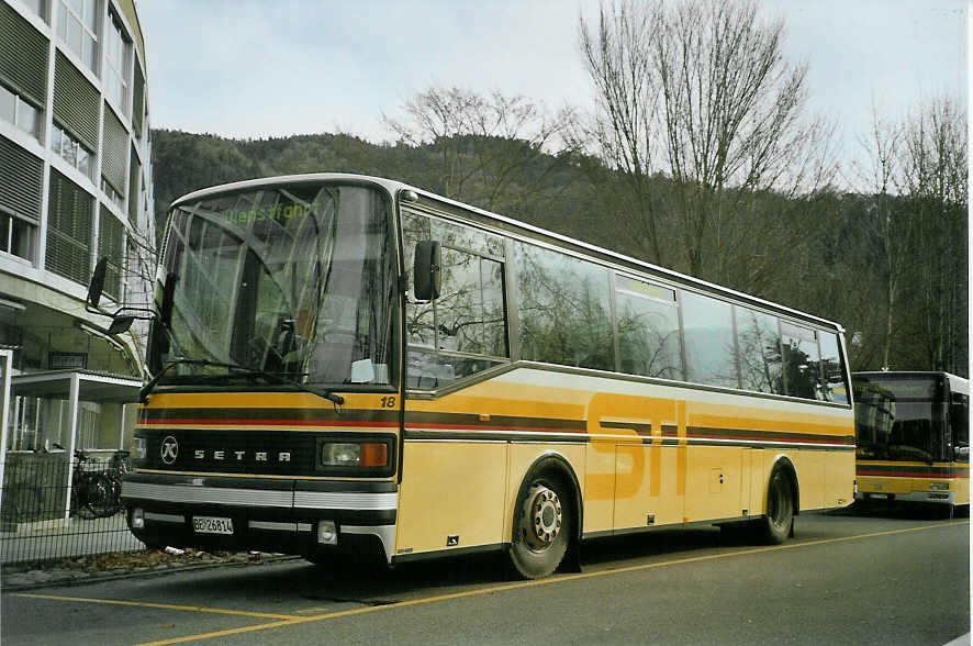 (083'122) - STI Thun - Nr. 18/BE 26'814 - Setra (ex AvH Heimenschwand Nr. 1) am 19. Februar 2006 bei der Schifflndte Thun