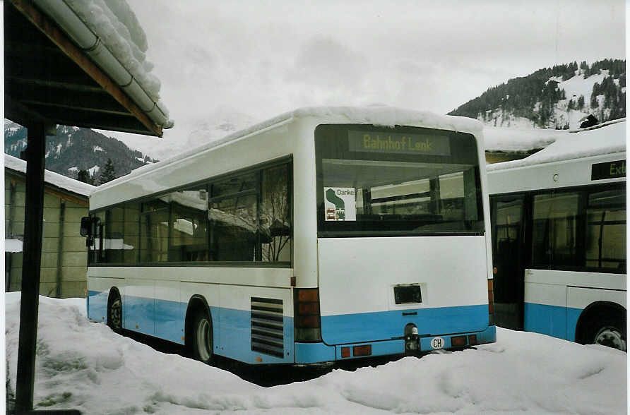 (083'221) - LVB Lenk - Volvo/Hess (ex RTB Altsttten Nr. 12) am 19. Februar 2006 in Lenk, Garage