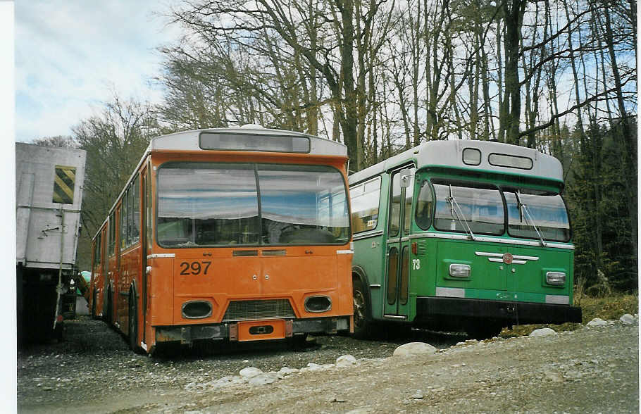 (084'130) - SVB Bern (RWB) - Nr. 297 - FBW/Hess (ex TPG Genve Nr. 114) am 2. April 2006 in Oberburg, Ziegelgut