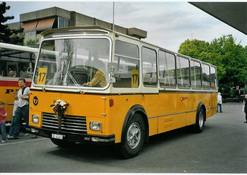 (085'026) - Gerber, Matzendorf - SO 41'241 - FBW/Gangloff (ex Schuler, Feusisberg; ex P 24'172) am 13. Mai 2006 beim Bahnhof Aarberg