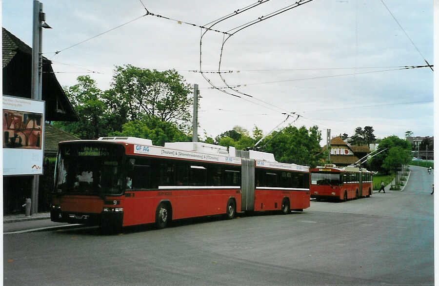 (085'800) - Bernmobil, Bern - Nr. 9 - NAW/Hess Gelenktrolleybus am 28. Mai 2006 in Bern, Zentrum Paul Klee