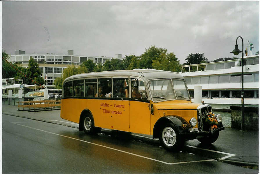 (086'401) - Reusser, Thun - BE 58'656 - Saurer/Hnni (ex Kontiki, Wettingen; ex Nussbaumer, Ganterschwil) am 17. Juni 2006 bei der Schifflndte Thun