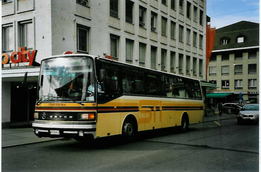 (087'127) - STI Thun - Nr. 18/BE 26'814 - Setra (ex AvH Heimenschwand Nr. 1) am 7. Juli 2006 in Thun, Kuhbrcke