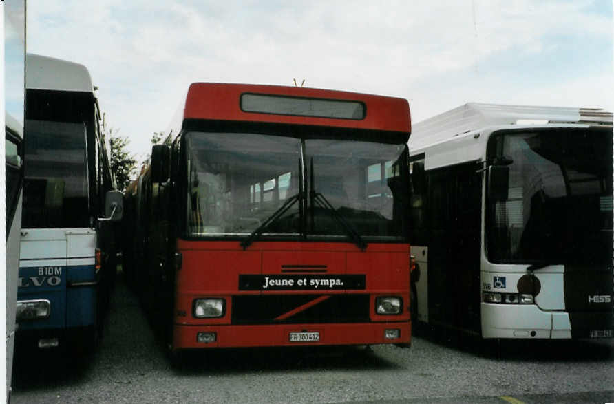 (087'700) - TPF Fribourg - Nr. 508/FR 300'412 - Volvo/Hess Gelenkduobus (ex TF Fribourg Nr. 108) am 26. Juli 2006 in Fribourg, Garage