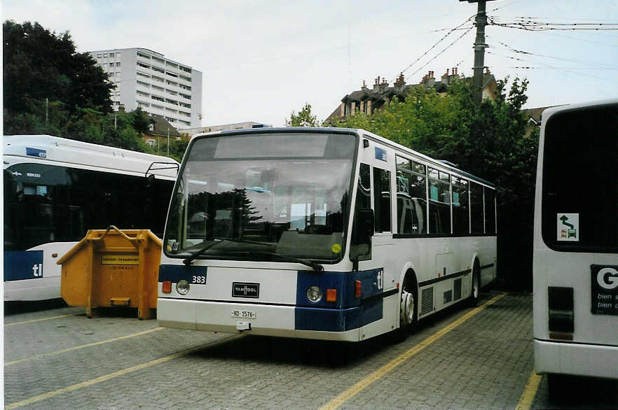 (087'722) - TL Lausanne - Nr. 383/VD 1576 - Van Hool am 26. Juli 2006 in Lausanne, Dpt Borde