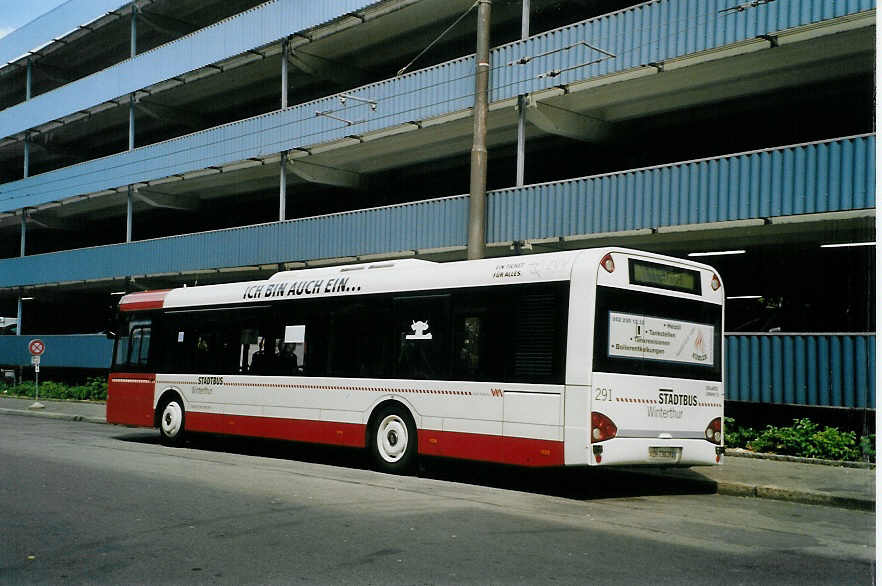 (088'211) - SW Winterthur - Nr. 291/ZH 730'291 - Solaris am 28. Juli 2006 beim Hauptbahnhof Winterthur