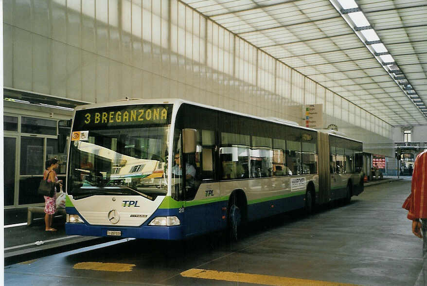 (088'622) - TPL Lugano - Nr. 28/TI 207'019 - Mercedes am 2. August 2006 in Lugano, Centro