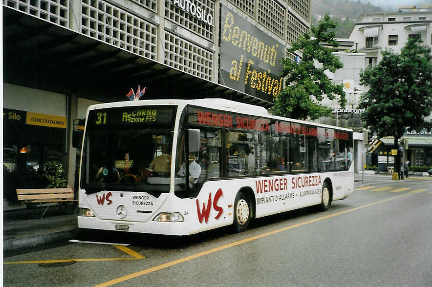 (088'632) - FART Locarno - Nr. 24/TI 312'424 - Mercedes am 3. August 2006 beim Bahnhof Locarno