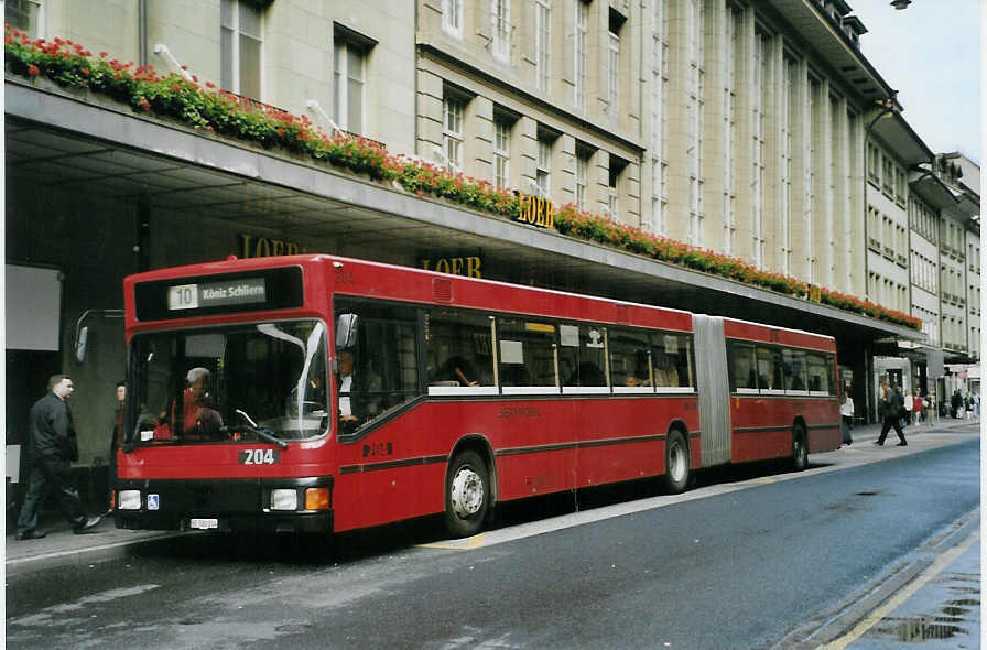 (088'916) - Bernmobil, Bern - Nr. 204/BE 500'204 - MAN am 14. August 2006 beim Bahnhof Bern