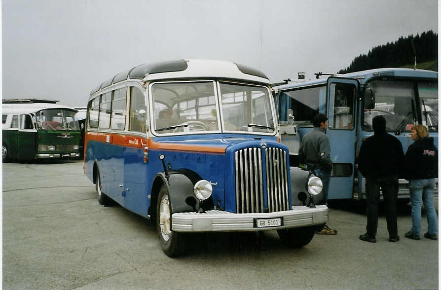 (089'206) - Wihler, Chur - GR 5101 - Saurer/FHS (ex Granella, Wrenlingen; ex Amstein, Willisau) am 19. August 2006 auf dem Gurnigelpass