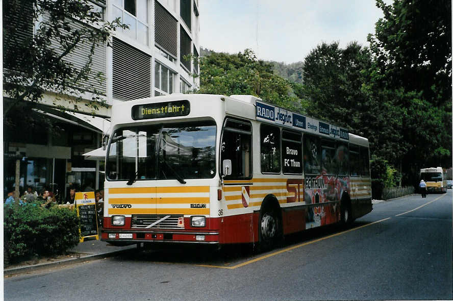 (089'726) - STI Thun - Nr. 36/BE 443'836 - Volvo/R&J (ex SAT Thun Nr. 36) am 16. September 2006 bei der Schifflndte Thun