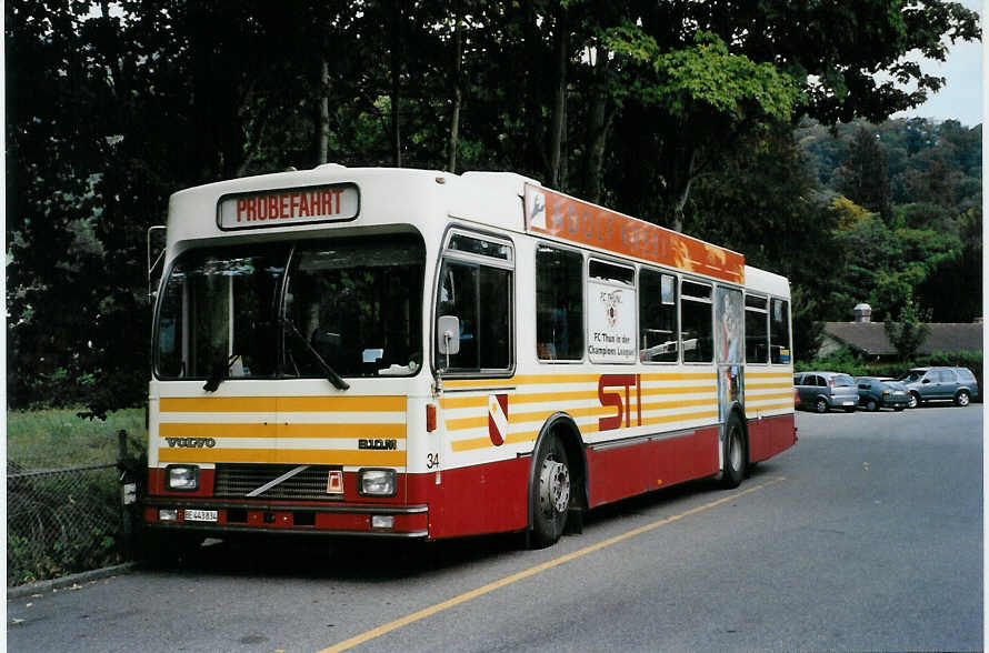 (089'727) - STI Thun - Nr. 34/BE 443'834 - Volvo/R&J (ex SAT Thun Nr. 34) am 16. September 2006 bei der Schifflndte Thun