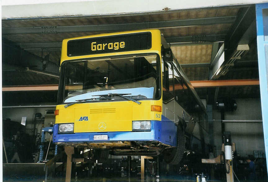 (090'312) - AFA Adelboden - Nr. 53/BE 611'224 - Mercedes (ex VAG D-Freiburg Nr. 825) am 16. Oktober 2006 im Autobahnhof Adelboden