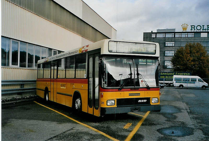 (090'701) - Ryffel, Uster - Nr. 26 - NAW/Hess (ex Nr. 70) am 12. November 2006 in Biel, Rattinbus