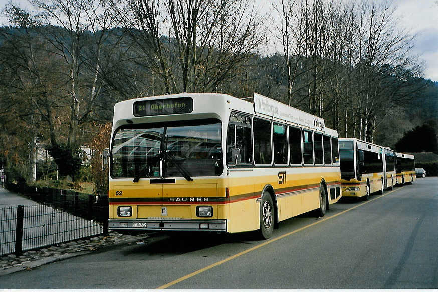 (090'924) - STI Thun - Nr. 52/BE 396'552 - Saurer/R&J am 8. Dezember 2006 bei der Schifflndte Thun