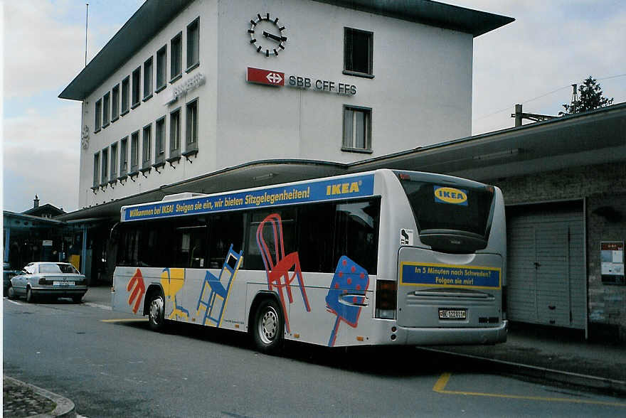 (091'001) - Busland, Burgdorf - Nr. 26/BE 122'011 - Scania/Hess am 10. Dezember 2006 beim Bahnhof Burgdorf