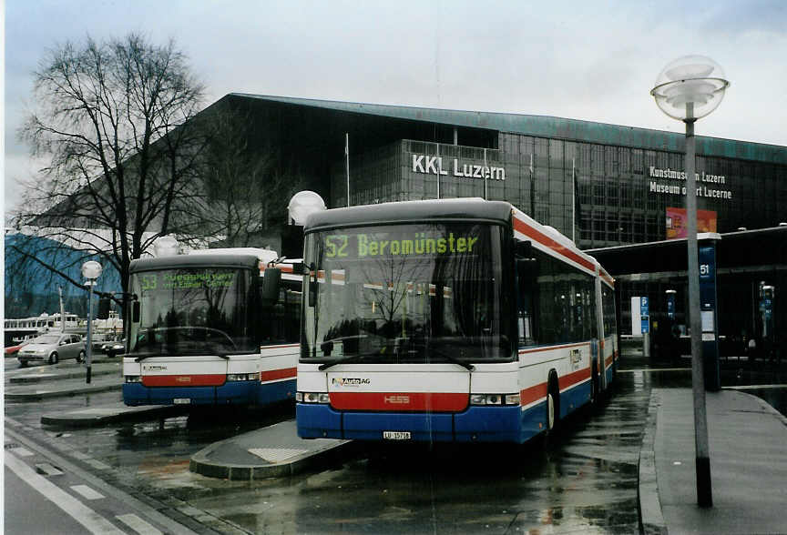 (091'301) - AAGR Rothenburg - Nr. 31/LU 15'718 - Scania/Hess am 1. Januar 2007 beim Bahnhof Luzern