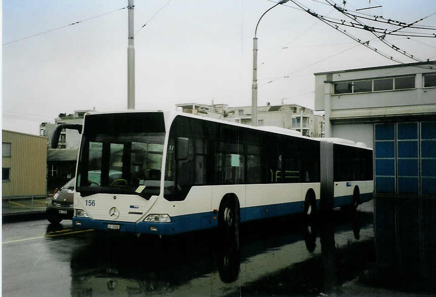 (091'318) - VBL Luzern - Nr. 156/LU 15'056 - Mercedes am 1. Januar 2007 in Luzern, Depot