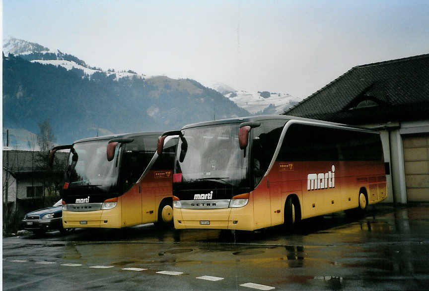 (091'428) - Marti, Kallnach - Nr. 7/BE 572'207 - Setra am 7. Januar 2007 beim Bahnhof Frutigen