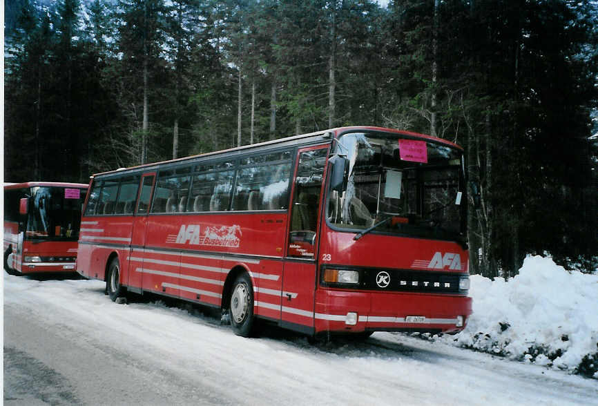 (091'503) - AFA Adelboden - Nr. 23/BE 26'709 - Setra (ex Nr. 9) am 7. Januar 2007 in Adelboden, Unter dem Birg