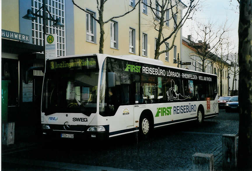 (091'819) - SWEG Lahr - FR-H 1722 - Mercedes am 3. Februar 2007 in Lrrach, Senserplatz