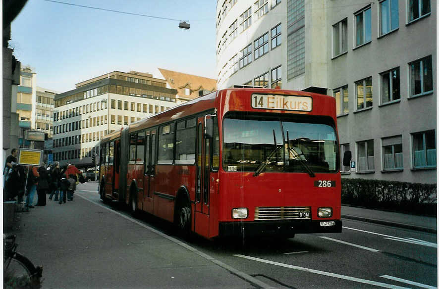 (092'301) - Bernmobil, Bern - Nr. 286/BE 419'286 - Volvo/R&J-Hess-Gangloff am 20. Februar 2007 in Bern, City West