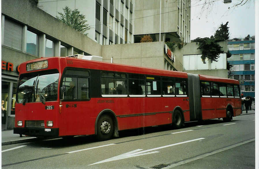 (092'335) - Bernmobil, Bern - Nr. 285/BE 419'285 - Volvo/R&J-Hess-Gangloff am 27. Februar 2007 in Bern, City West