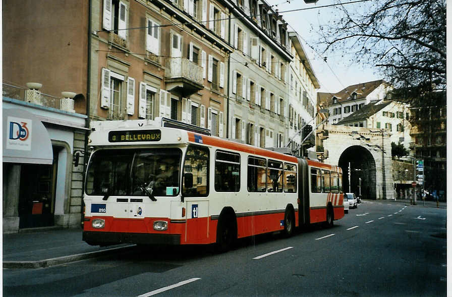 (093'003) - TL Lausanne - Nr. 890 - Saurer/Hess Gelenktrolleybus (ex TPG Genve 656) am 17. Mrz 2007 in Lausanne, Tunnel