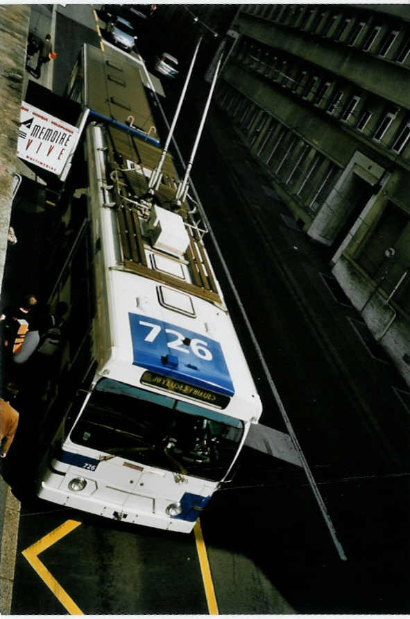 (093'619) - TL Lausanne - Nr. 726 - FBW/Hess Trolleybus am 7. April 2007 in Lausanne, Rue Neuve