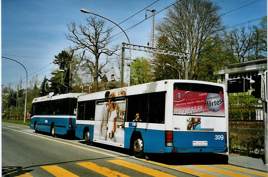 (093'901) - VBL Luzern - Nr. 309 - Lanz+Marti/Hess Personenanhnger am 13. April 2007 in Luzern, Verkehrshaus