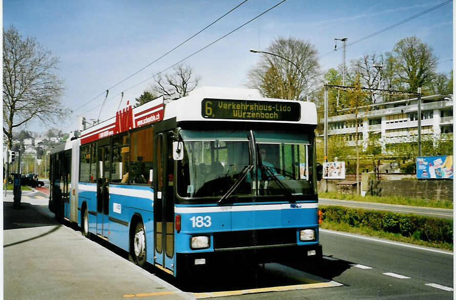 (093'906) - VBL Luzern - Nr. 183 - NAW/Hess Gelenktrolleybus am 13. April 2007 in Luzern, Verkehrshaus