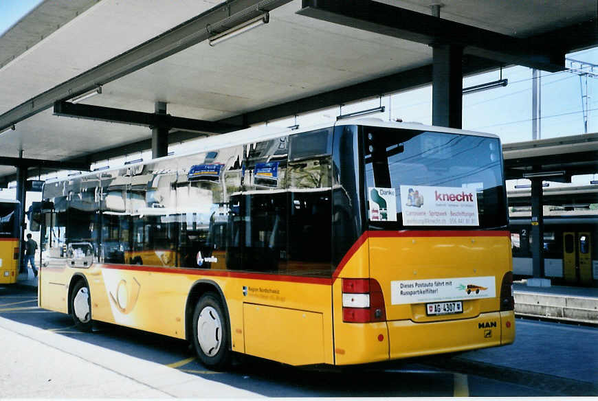 (094'102) - Voegtlin-Meyer, Brugg - Nr. 108/AG 4307 - MAN am 14. April 2007 beim Bahnhof Brugg