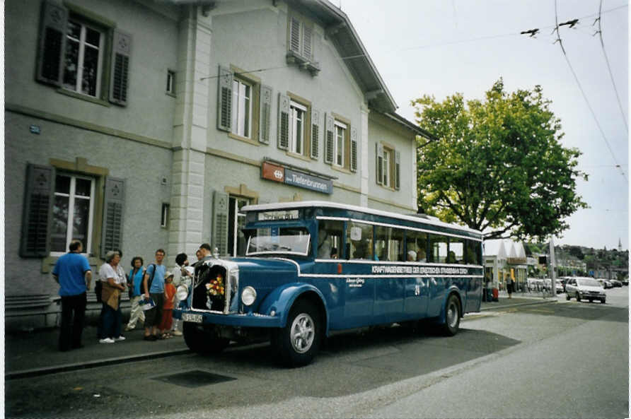 (094'616) - Gehrig, Rudolfstetten - Nr. 24/ZH 134'054 - Saurer/Tscher (ex Kaeslin, Olten; ex VBZ Zrich Nr. 224; ex VBZ Zrich Nr. 24) am 26. Mai 2007 beim Bahnhof Zrich-Tiefenbrunnen