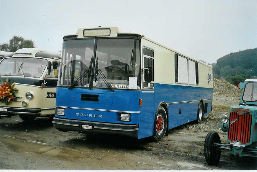 (095'005) - Hauser, Wdenswil - ZH 203'215 - Saurer/R&J (ex Bucher, Grt; ex P 25'648) am 2. Juni 2007 in Thayngen, Saurertreffen