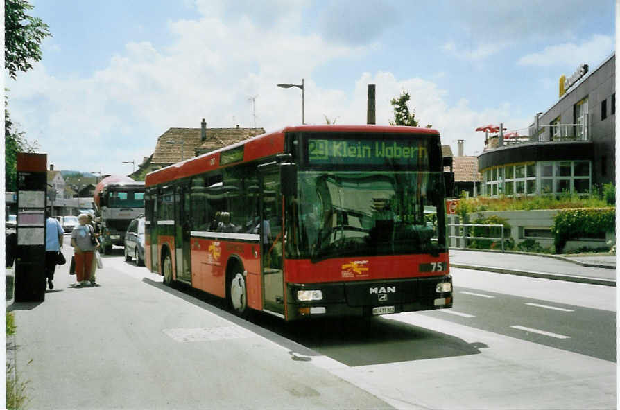 (095'414) - Peyer, Niederwangen - Nr. 75/BE 411'382 - MAN/Gppel am 8. Juni 2007 in Kniz, Brhlplatz