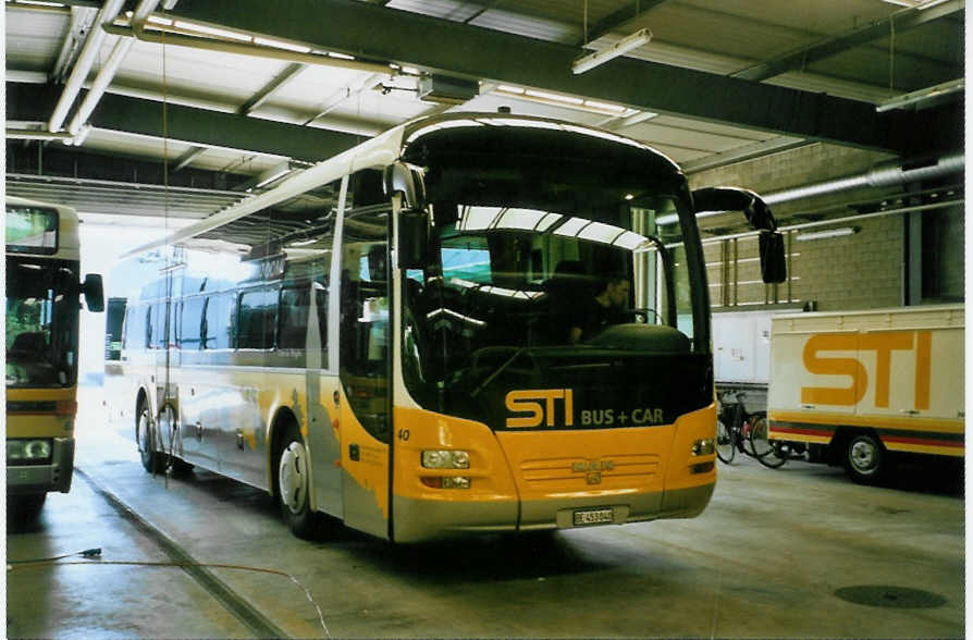 (095'426) - STI Thun - Nr. 40/BE 453'040 - MAN am 14. Juni 2007 in Thun, Garage