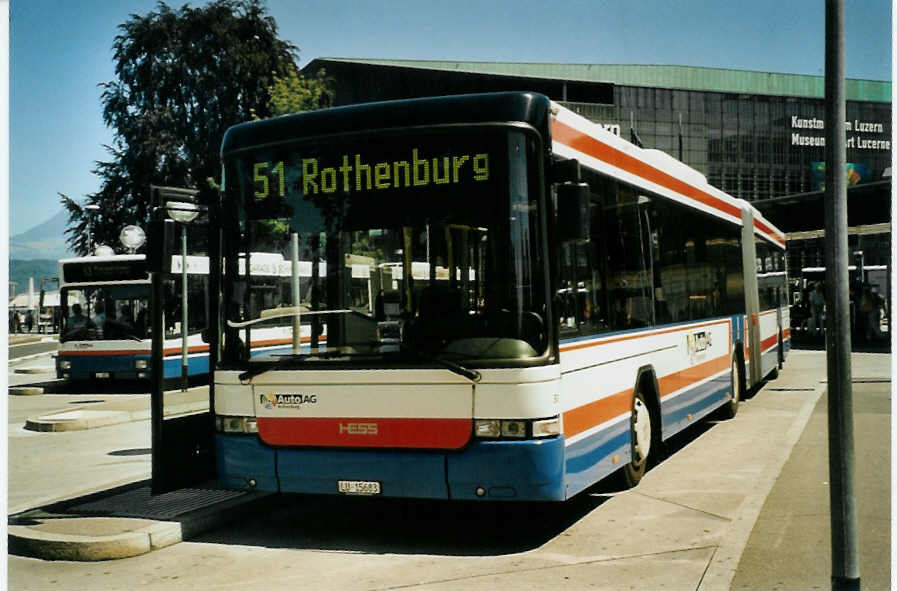 (096'210) - AAGR Rothenburg - Nr. 30/LU 15'683 - Scania/Hess am 15. Juli 2007 beim Bahnhof Luzern