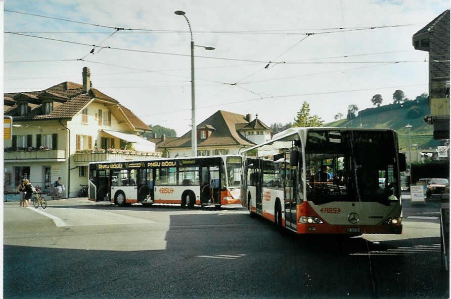 (096'324) - RBS Worblaufen - Nr. 1/BE 365'301 - Mercedes am 17. Juli 2007 beim Bahnhof Worb Dorf