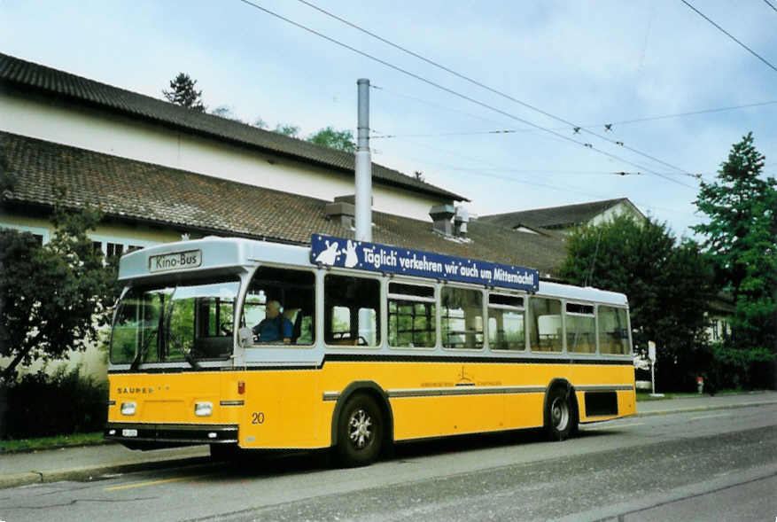 (096'522) - VBSH Schaffhausen - Nr. 20/SH 38'020 - Saurer/Hess am 21. Juli 2007 in Schaffhausen, Ebnat