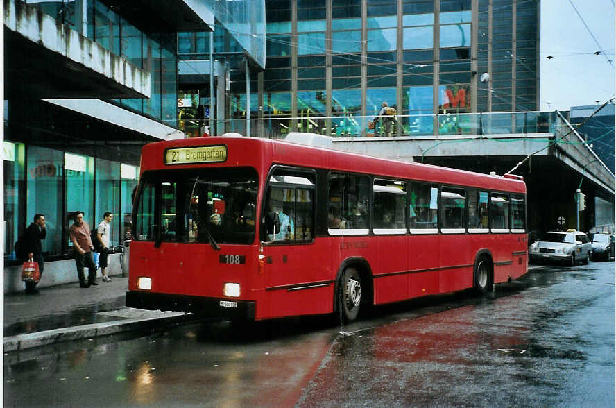 (096'601) - Bernmobil, Bern - Nr. 108/BE 500'108 - Volvo/R&J am 21. Juli 2007 beim Bahnhof Bern